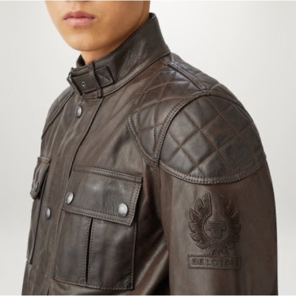 !SOLD! Belstaff Calf Leather Motorcycle Jacket with Removable Protective Armor - Picture 3 of 16